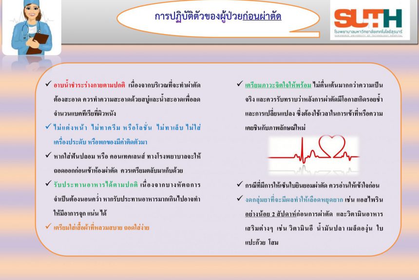 การปฏิบัติตัวของผู้ป่วยก่อนผ่าตัด