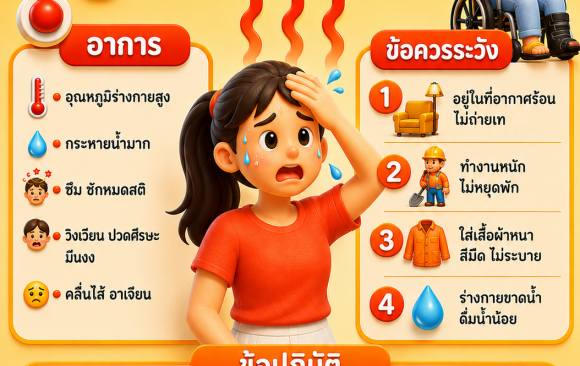 📢ประชาสัมพันธ์ : อากาศร้อนจัด ระวัง “โรคลมแดด (Heat Stroke)”
